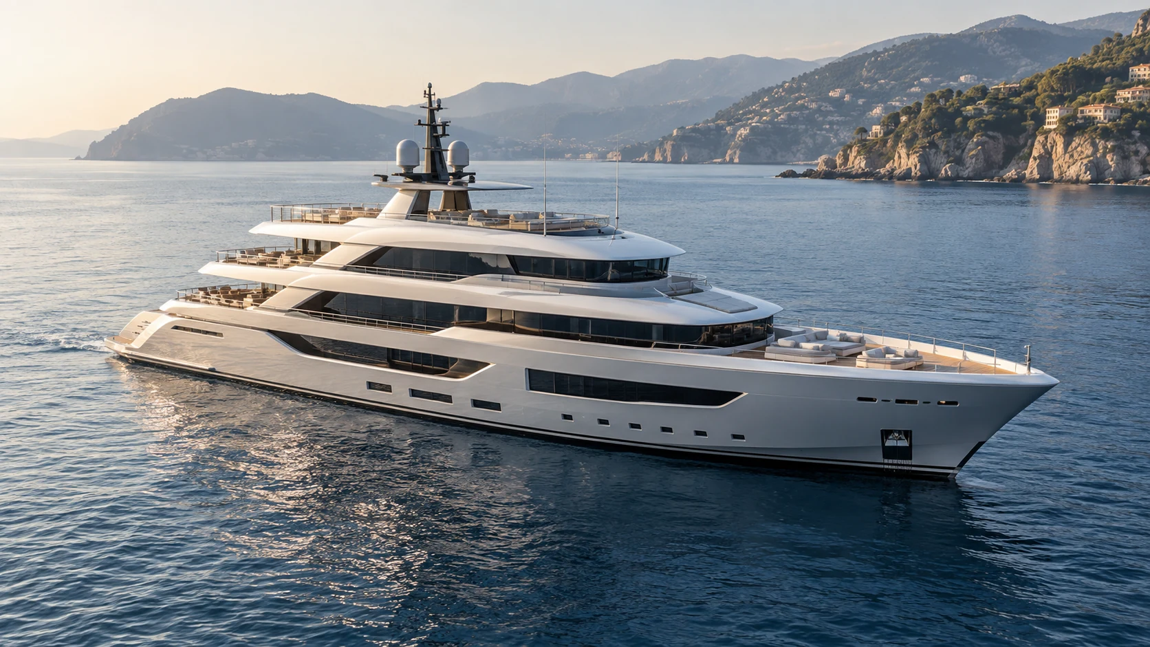 Unnamed yacht, generated illustrative image