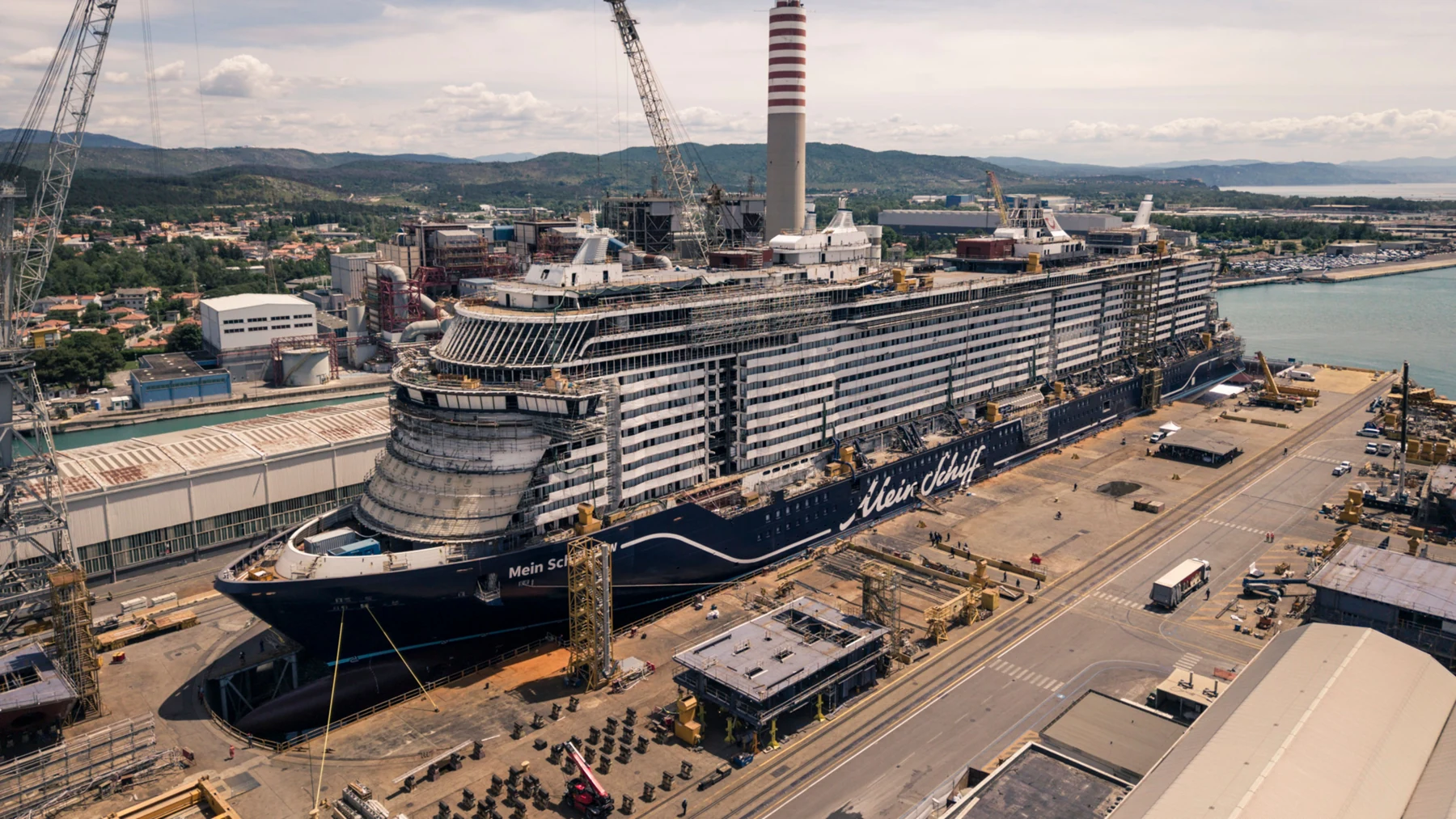 Mein Schiff Flow under construction in Monfalcone