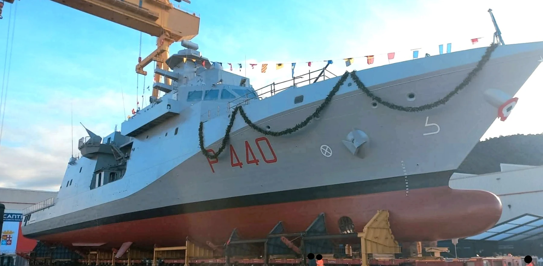 Ugolino Vivaldi P440 at its launch in Riva Trigoso